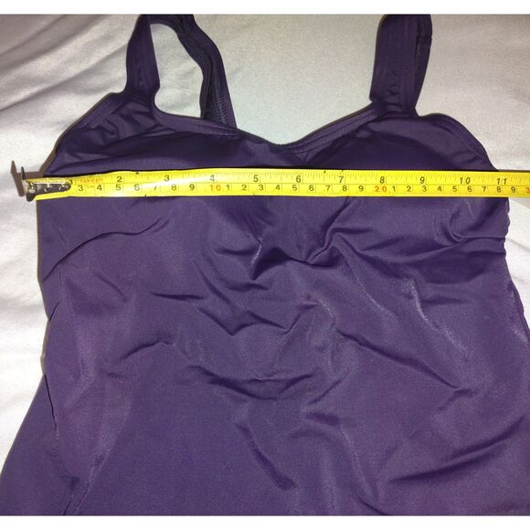 NWT Lands' End Women's Tugless One Piece Swimsuit Size 4 UPF 50 RN 62830 Purple - Picture 7 of 7